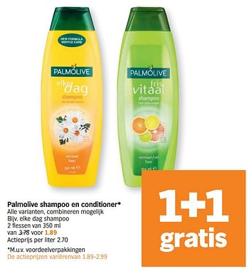 Promotions Palmolive shampoo en conditioner - Palmolive - Valide de 09/11/2020 à 15/11/2020 chez Albert Heijn