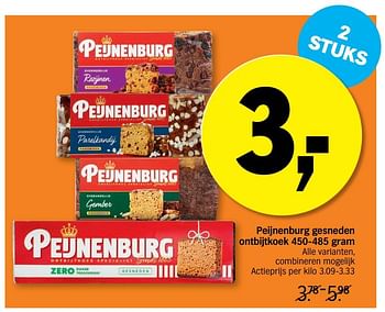 Promoties Peijnenburg gesneden ontbijtkoek - Peijnenburg - Geldig van 09/11/2020 tot 15/11/2020 bij Albert Heijn