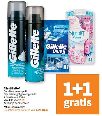 Promoties Scheergel gevoelige huid - Gillette - Geldig van 09/11/2020 tot 15/11/2020 bij Albert Heijn