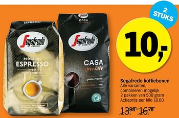 Promoties Segafredo koffiebonen - Segafredo - Geldig van 09/11/2020 tot 15/11/2020 bij Albert Heijn