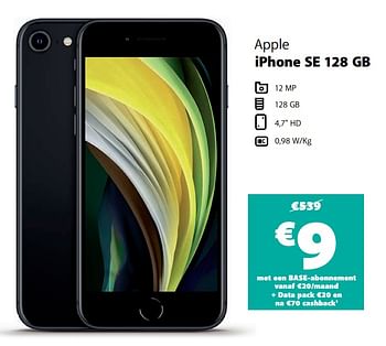 Promoties Apple iphone se 128 gb - Apple - Geldig van 10/11/2020 tot 05/12/2020 bij Base