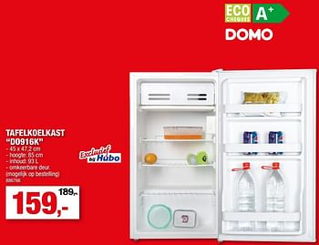 Promotions Domo elektro tafelkoelkast do916k - Domo elektro - Valide de 11/11/2020 à 15/11/2020 chez Hubo