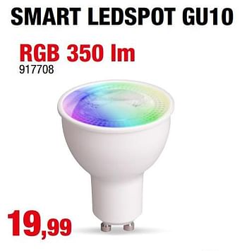Promotions Smart ledspot gu10 rgb 350 lm - Prolight - Valide de 11/11/2020 à 15/11/2020 chez Hubo