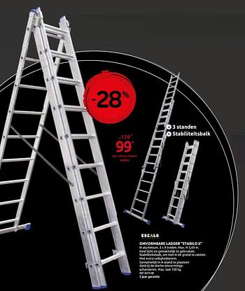 Promotions Omvormbare ladder stabilo ii - Escalo - Valide de 18/11/2020 à 30/11/2020 chez Brico