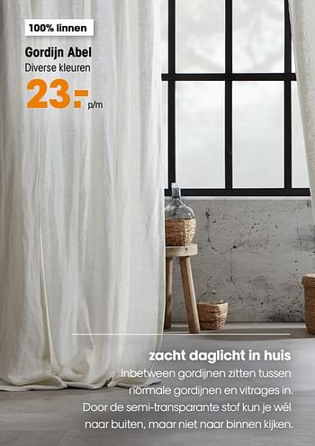 Promoties Gordijn abel - Huismerk - Kwantum - Geldig van 10/11/2020 tot 01/03/2021 bij Kwantum