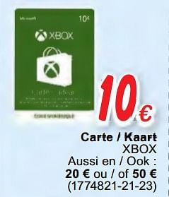 Promoties Carte - kaart xbox - Microsoft - Geldig van 16/10/2020 tot 06/12/2020 bij Cora