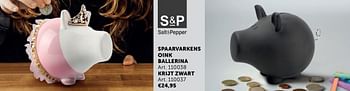 Promoties Spaarvarkens oink ballerina - Salt & Pepper - Geldig van 17/11/2020 tot 25/12/2020 bij Zelfbouwmarkt