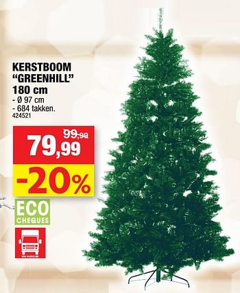 Promoties Kerstboom greenhill - Merk onbekend - Geldig van 04/11/2020 tot 15/11/2020 bij Hubo