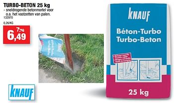 Promotions Turbo-beton - Knauf - Valide de 04/11/2020 à 15/11/2020 chez Hubo