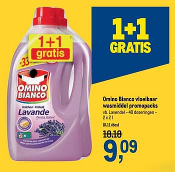 Promoties Omino bianco vloeibaar wasmiddel lavendel - Omino Bianco - Geldig van 18/11/2020 tot 01/12/2020 bij Makro