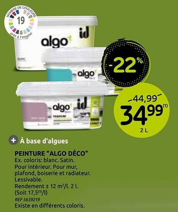 Promotions Peinture algo déco - Algo Deco - Valide de 18/11/2020 à 30/11/2020 chez BricoPlanit