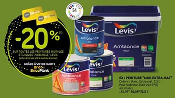 Promotions Peinture mur extra mat - Levis - Valide de 18/11/2020 à 30/11/2020 chez BricoPlanit