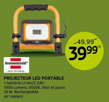 Promotions Projecteur led portable - Brennenstuhl - Valide de 18/11/2020 à 30/11/2020 chez BricoPlanit