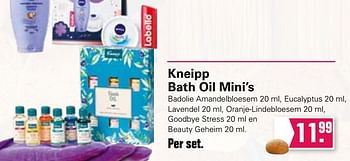 Promoties Kneipp bath oil mini`s - Kneipp - Geldig van 09/11/2020 tot 28/11/2020 bij De Online Drogist