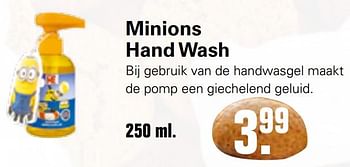 Promoties Minions hand wash - Disney - Geldig van 09/11/2020 tot 28/11/2020 bij De Online Drogist
