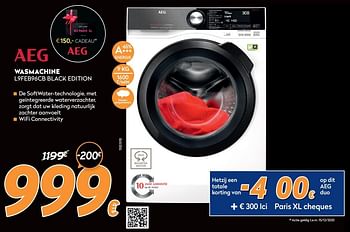 Promoties Aeg wasmachine l9feb96cb black edition - AEG - Geldig van 16/11/2020 tot 30/11/2020 bij Krefel