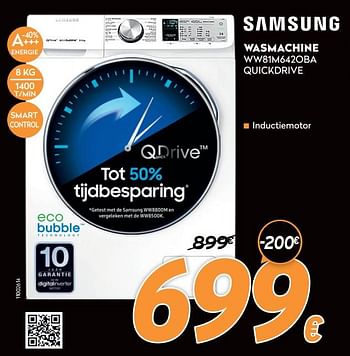 Promoties Samsung wasmachine ww81m642oba quickdrive - Samsung - Geldig van 16/11/2020 tot 30/11/2020 bij Krefel