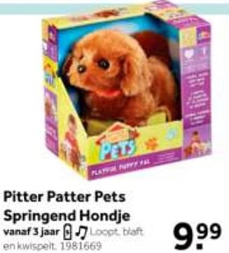 Promotions Pitter patter pets springend hondje - Produit Maison - Intertoys - Valide de 26/09/2020 à 06/12/2020 chez Intertoys