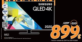 Promotions Samsung qled tv qe55q80t - Samsung - Valide de 16/11/2020 à 30/11/2020 chez Krefel