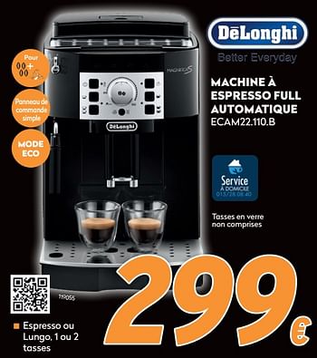 Promotions Delonghi machine à espresso full automatique ecam22.110.b - Delonghi - Valide de 16/11/2020 à 30/11/2020 chez Krefel