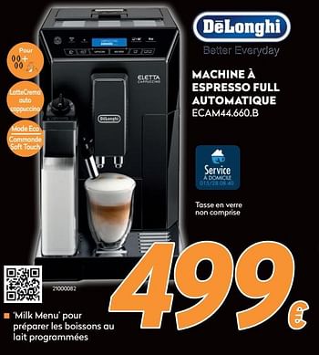 Promotions Delonghi machine à espresso full automatique ecam44.660.b - Delonghi - Valide de 16/11/2020 à 30/11/2020 chez Krefel