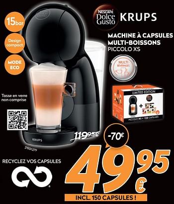 Promotions Krups machine à capsules multi-boissons multi-beverage piccolo xs - Krups - Valide de 16/11/2020 à 30/11/2020 chez Krefel