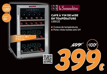 Promotions La sommeliere cave à vin de mise en température ls50.2z - La Sommeliere - Valide de 16/11/2020 à 30/11/2020 chez Krefel