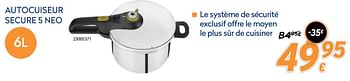 Promotions Autocuiseur secure 5 neo - Tefal - Valide de 16/11/2020 à 30/11/2020 chez Krefel