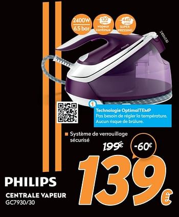 Promoties Philips centrale vapeur gc7930-30 - Philips - Geldig van 16/11/2020 tot 30/11/2020 bij Krefel