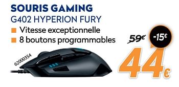 Promotions Logitech souris gaming g402 hyperion fury - Logitech - Valide de 16/11/2020 à 30/11/2020 chez Krefel