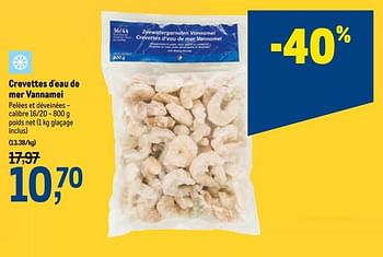Promotions Crevettes d`eau de mer vannamei - Produit maison - Makro - Valide de 18/11/2020 à 01/12/2020 chez Makro