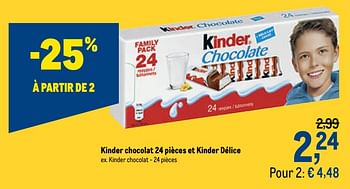 Promotions Kinder chocolat - Kinder - Valide de 18/11/2020 à 01/12/2020 chez Makro