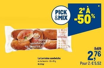 Promotions La lorraine sandwichs au beurre - La Lorraine - Valide de 18/11/2020 à 01/12/2020 chez Makro
