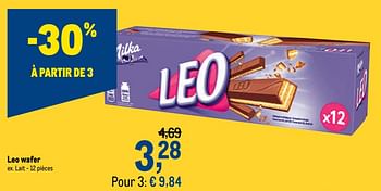 Promotions Leo wafer lait - Milka - Valide de 18/11/2020 à 01/12/2020 chez Makro