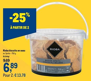 Promotions Rioba biscuits en seau sprits - Rioba - Valide de 18/11/2020 à 01/12/2020 chez Makro