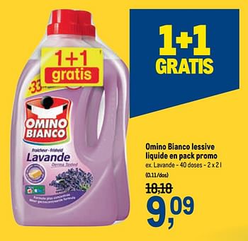 Promotions Omino bianco lessive liquide en pack promo lavande - Omino Bianco - Valide de 18/11/2020 à 01/12/2020 chez Makro