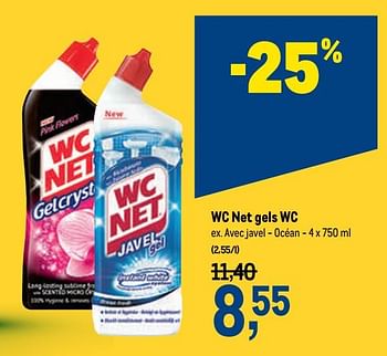 Promotions Wc net gels wc avec javel - océan - WC Net - Valide de 18/11/2020 à 01/12/2020 chez Makro