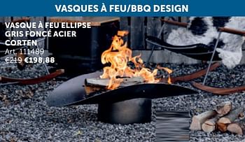 Promotions Vasque à feu ellipse gris foncé acier corten - Produit maison - Zelfbouwmarkt - Valide de 17/11/2020 à 25/12/2020 chez Zelfbouwmarkt
