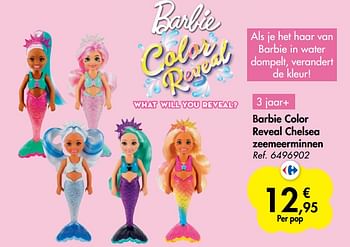 Promotions Barbie color reveal chelsea zeemeerminnen - Mattel - Valide de 21/10/2020 à 06/12/2020 chez Carrefour