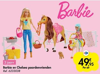 Promoties Barbie en chelsea paardenvrienden - Mattel - Geldig van 21/10/2020 tot 06/12/2020 bij Carrefour