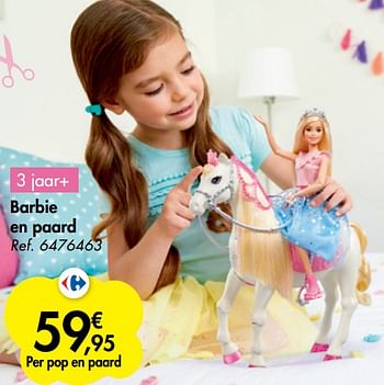 Promoties Barbie en paard - Mattel - Geldig van 21/10/2020 tot 06/12/2020 bij Carrefour