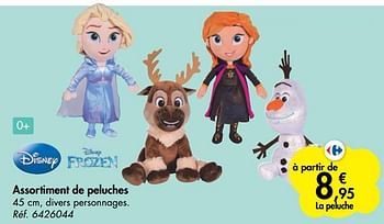 Promotions Assortiment de peluches - Disney  Frozen - Valide de 21/10/2020 à 06/12/2020 chez Carrefour