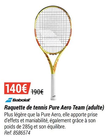 Promotions Raquette de tennis pure aero team adulte - Babolat - Valide de 12/11/2020 à 06/12/2020 chez Decathlon