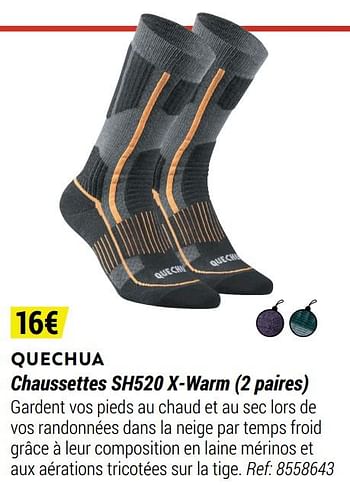 Promotions Quechua chaussettes sh520 x-warm - Quechua - Valide de 12/11/2020 à 06/12/2020 chez Decathlon