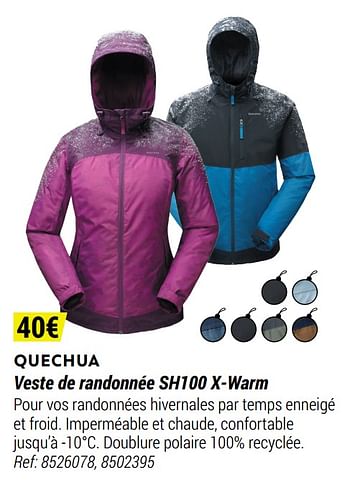 Promotions Quechua veste de randonnée sh100 x-warm - Quechua - Valide de 12/11/2020 à 06/12/2020 chez Decathlon