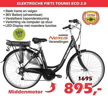 Promotions Elektrische fiets tounis eco 2.0 - Tounis - Valide de 30/10/2020 à 06/12/2020 chez Itek