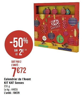 Promotions Calendrier de l`avent kit kat senses - Nestlé - Valide de 09/11/2020 à 22/11/2020 chez Super Casino