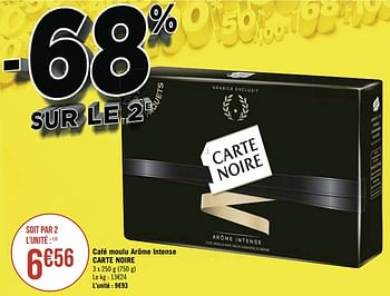 Promoties Café moulu arôme intense carte noire - CarteNoire - Geldig van 09/11/2020 tot 22/11/2020 bij Super Casino