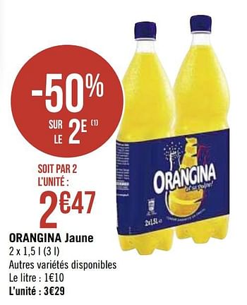 Promotions Orangina jaune - Orangina - Valide de 09/11/2020 à 22/11/2020 chez Super Casino