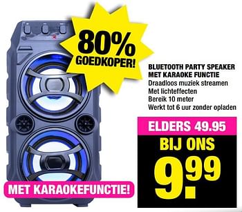 Promoties Bluetooth party speaker met karaoke functie - Gembird - Geldig van 16/11/2020 tot 29/11/2020 bij Big Bazar